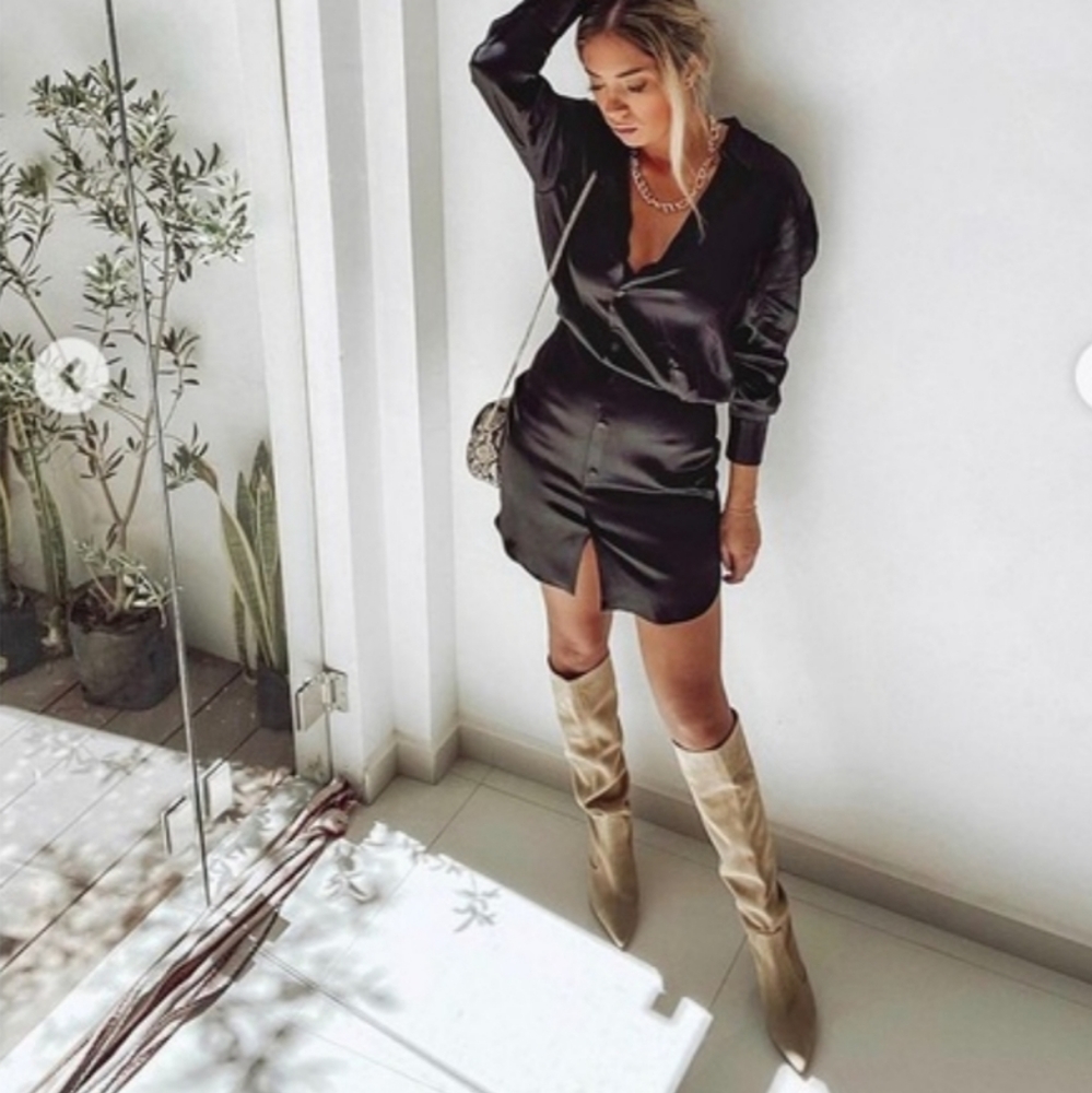 》》 Sold | Zara Satin Effect Dress - Picture 2 of 16